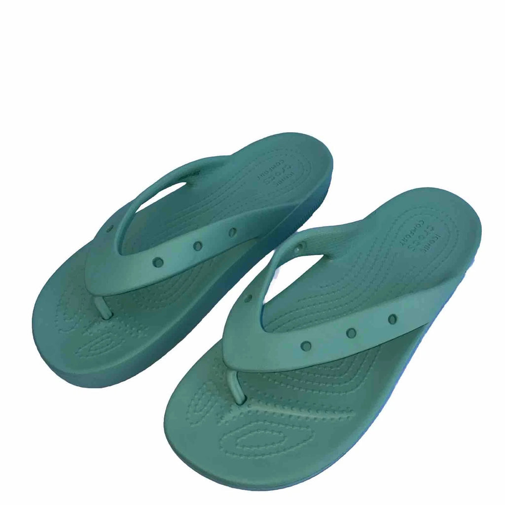Crocs flip flop style Light Green shoes 9 W