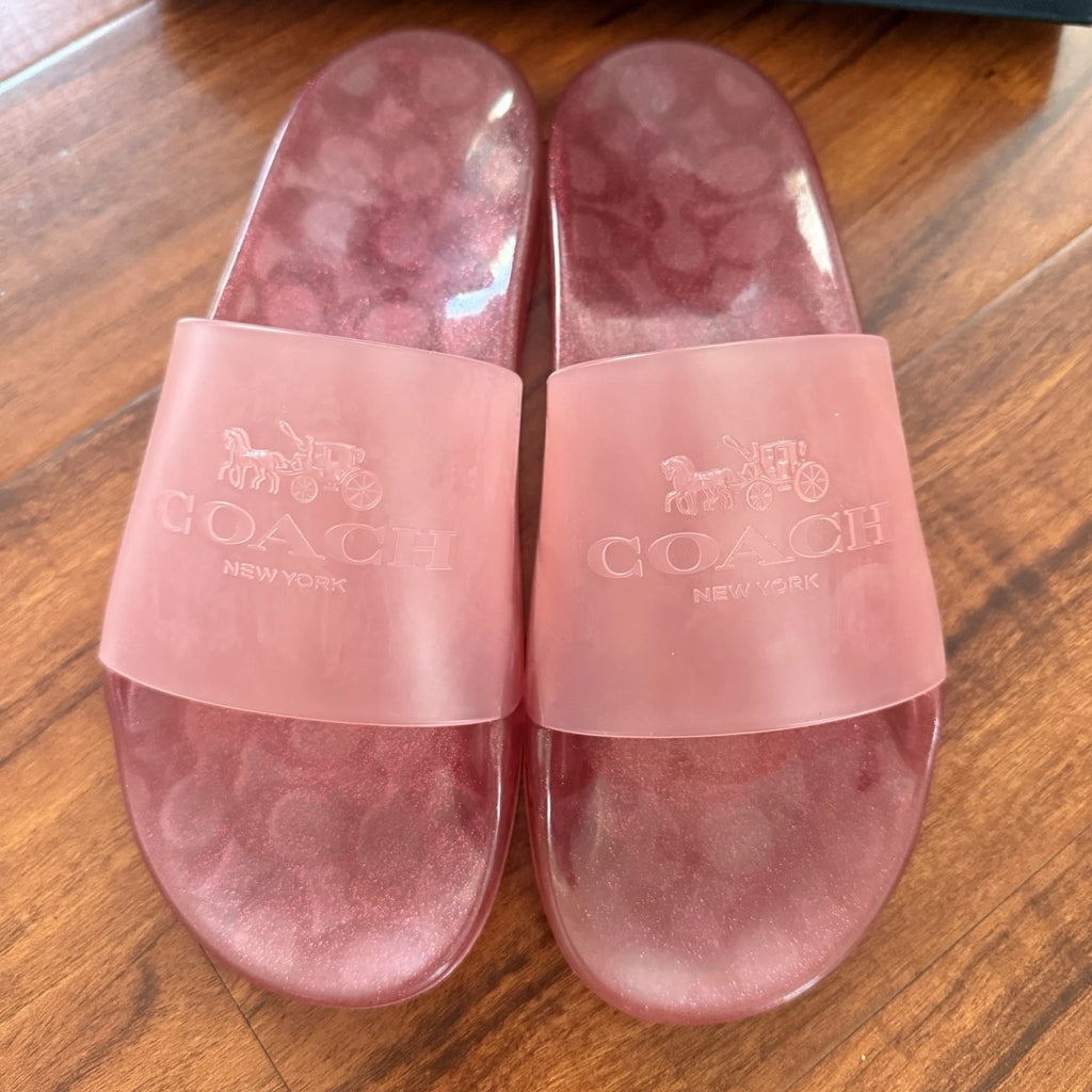 Coach Ulyssa Women's Slide Sandals Candy Apple/Candy Pink Size 10 B New In Box