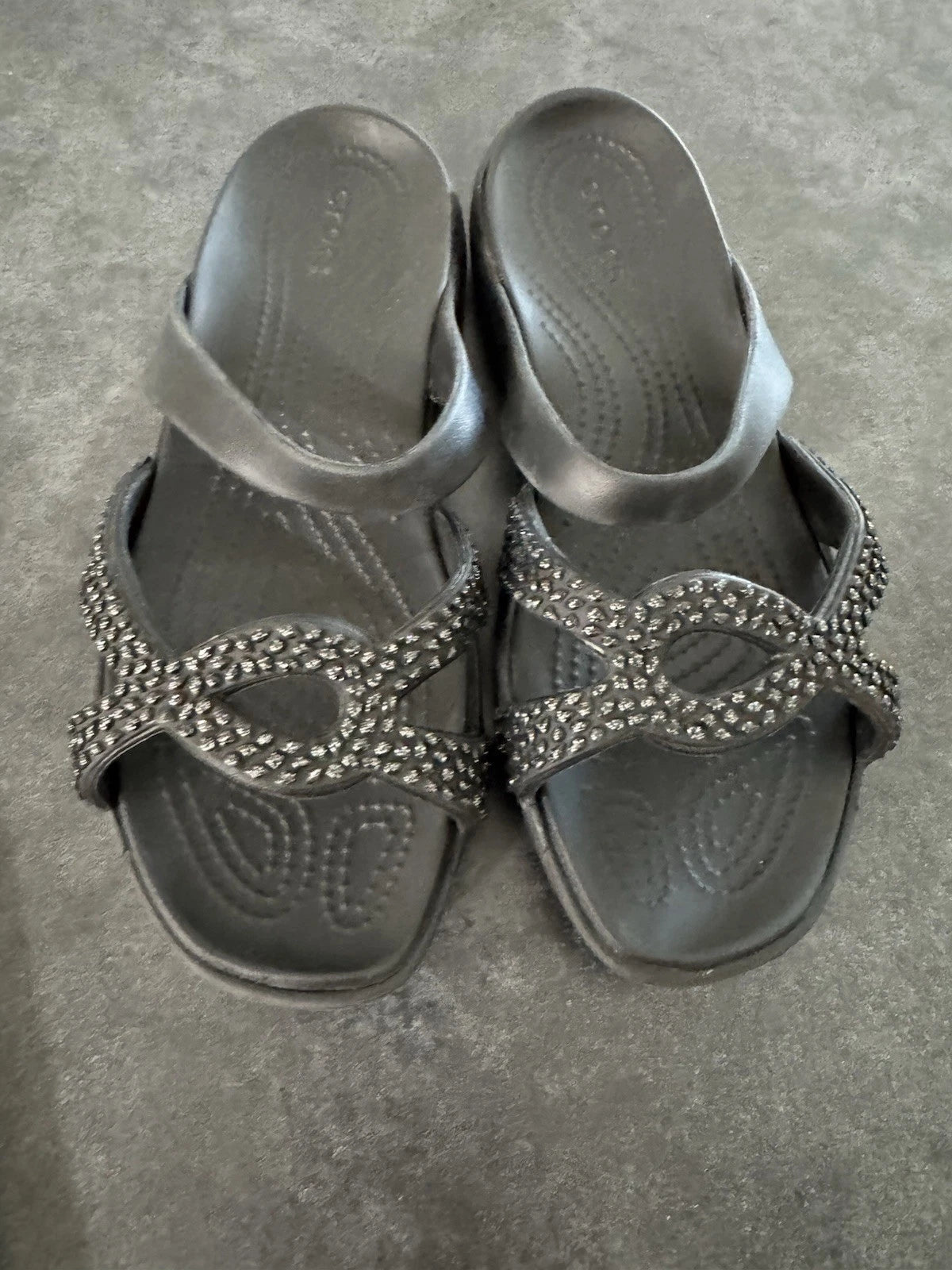Crocs Meleen Twist Diamante Sandals Womens Size 10 Black