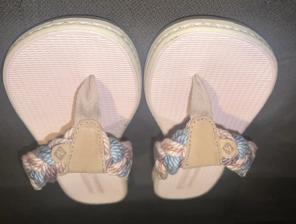 Sperry® Parrotfish Braided Thong🩴Sandals (Flip-Flops) Linen Sz 6.5M MSRP$60.00
