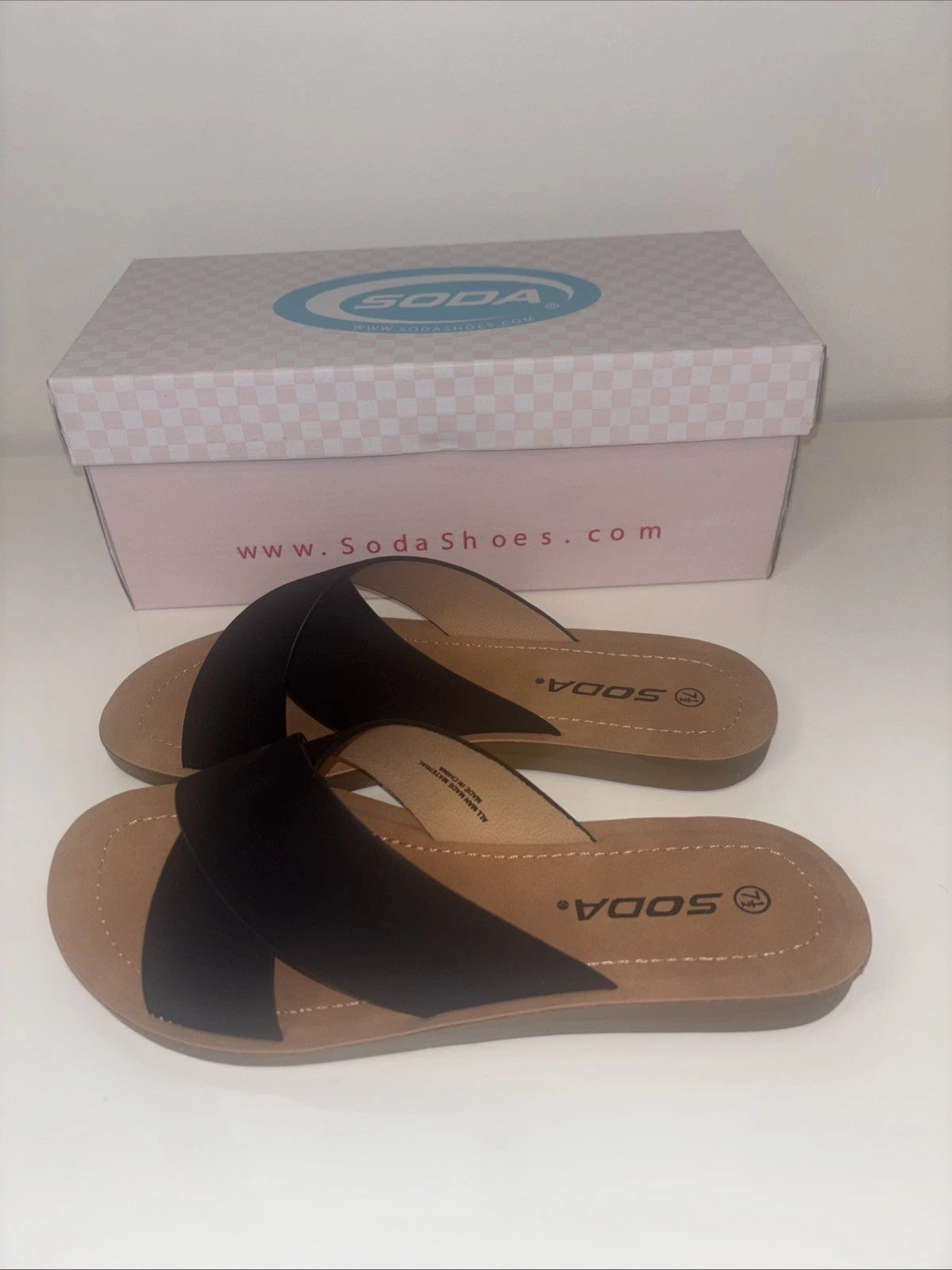 Black Slide Sandals Sz 7.5 Spring summer boho folk indie quiet luxury Classi NWT