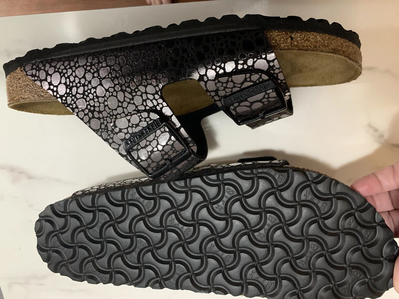 37 Birkenstock Arizona Style Gator Glam NARROW