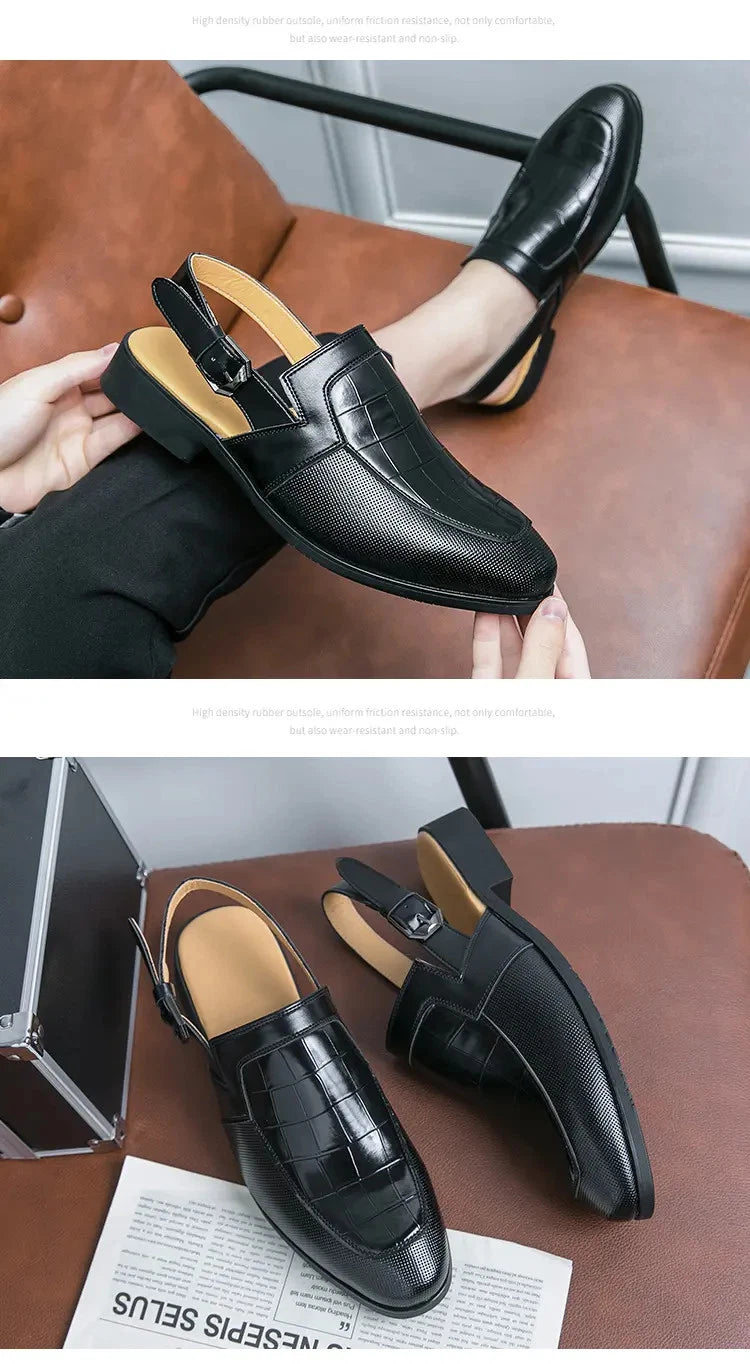 38-47 Plus Sz Men's Slingback Buckle Casual Business Sandals Formal Shoes Summer