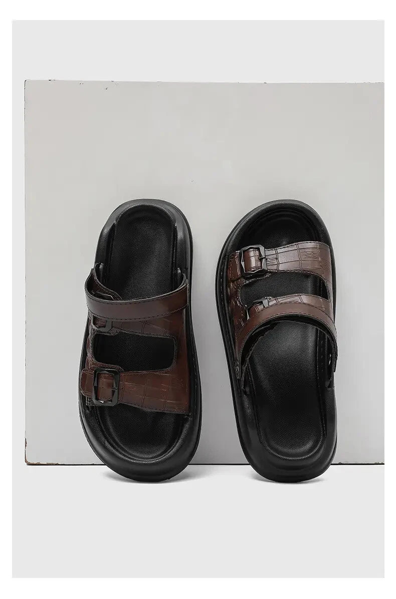 Mens Thick Soled Sandals Slipper Open Toe Outdoor Fashion Summer Slingback Beach