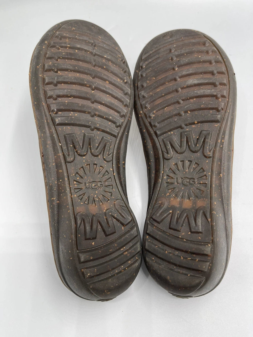 UGG Sandals Women’s Size 10 Woven Brown Leather Slide Style