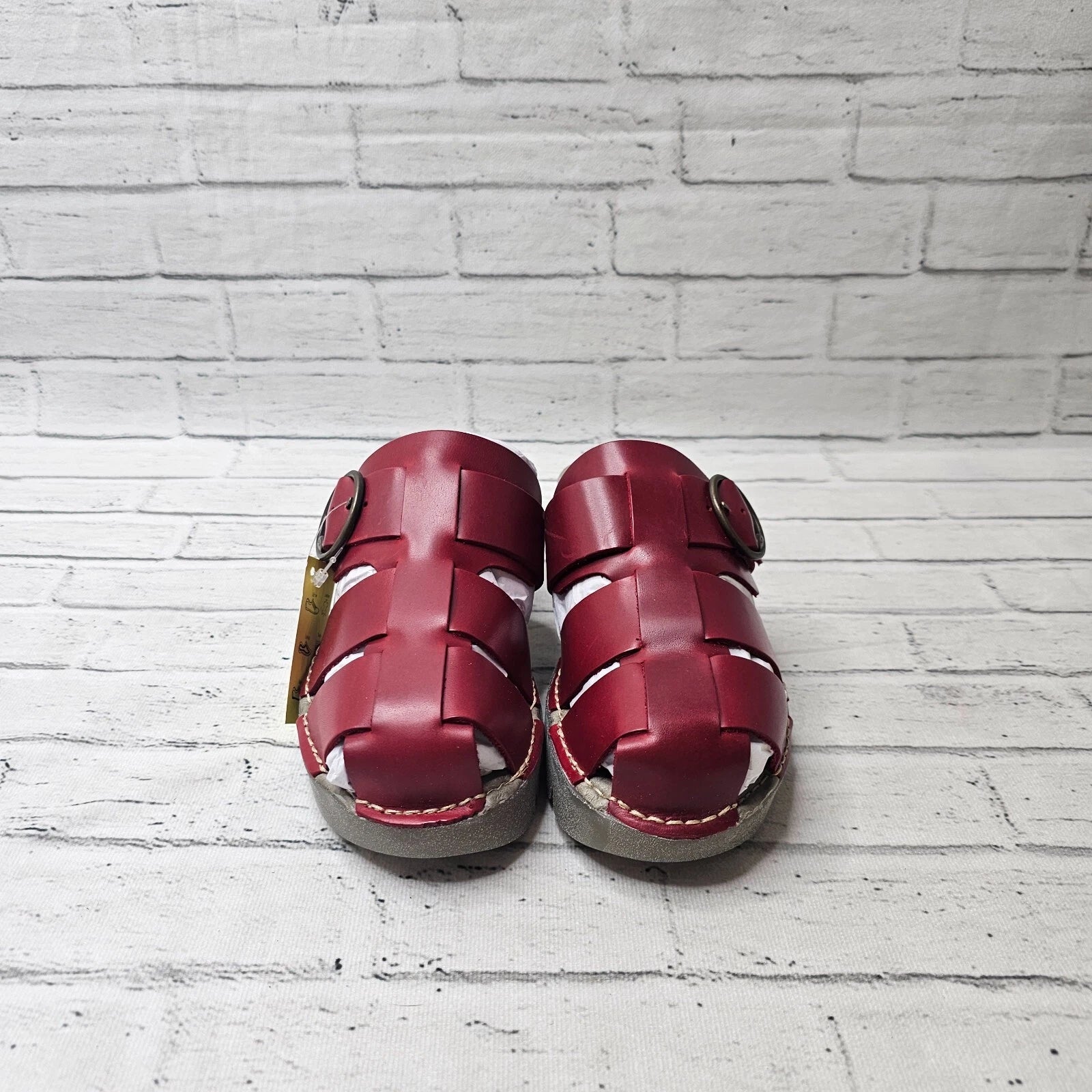 Fly London ENVY521FLY Leather Slip On Sandals Heels Red UK 2.5 Fashion Summer