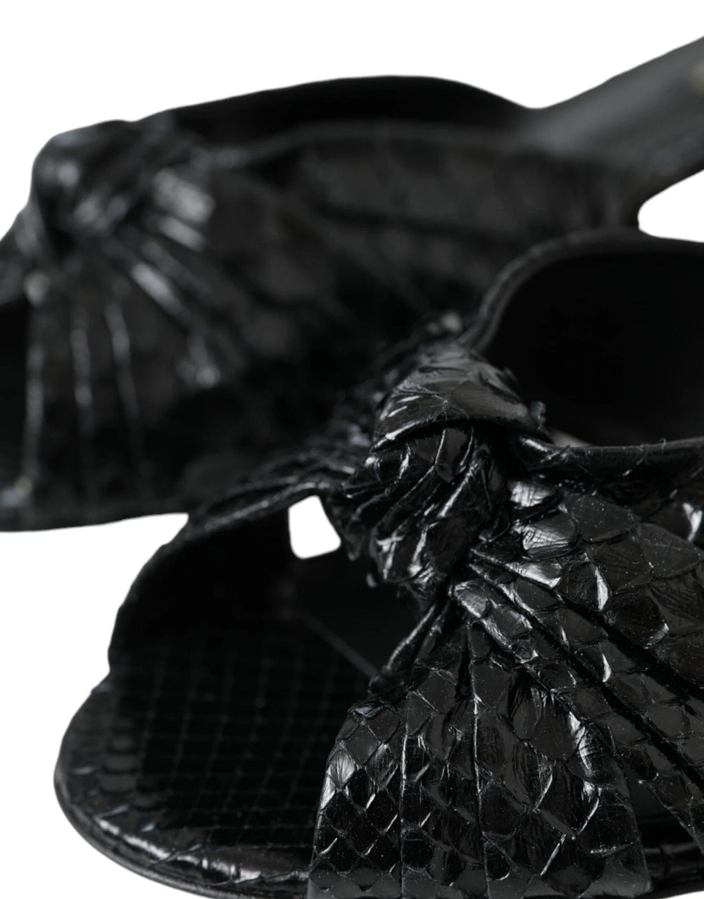 DOLCE & GABBANA Shoes Black Python Leather Heels Slides EU40 / US9.5 RRP 960usd