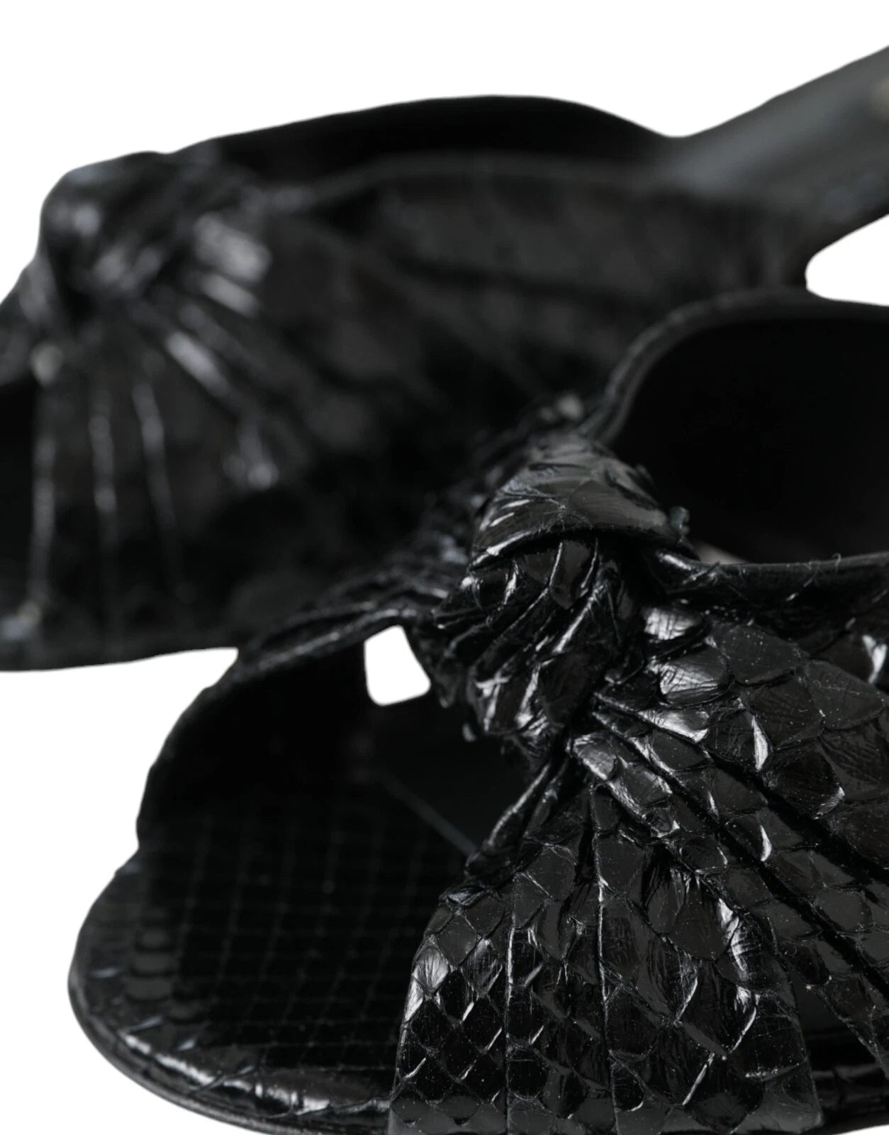 DOLCE & GABBANA Shoes Black Python Leather Heels Slides EU40 / US9.5 RRP 960usd