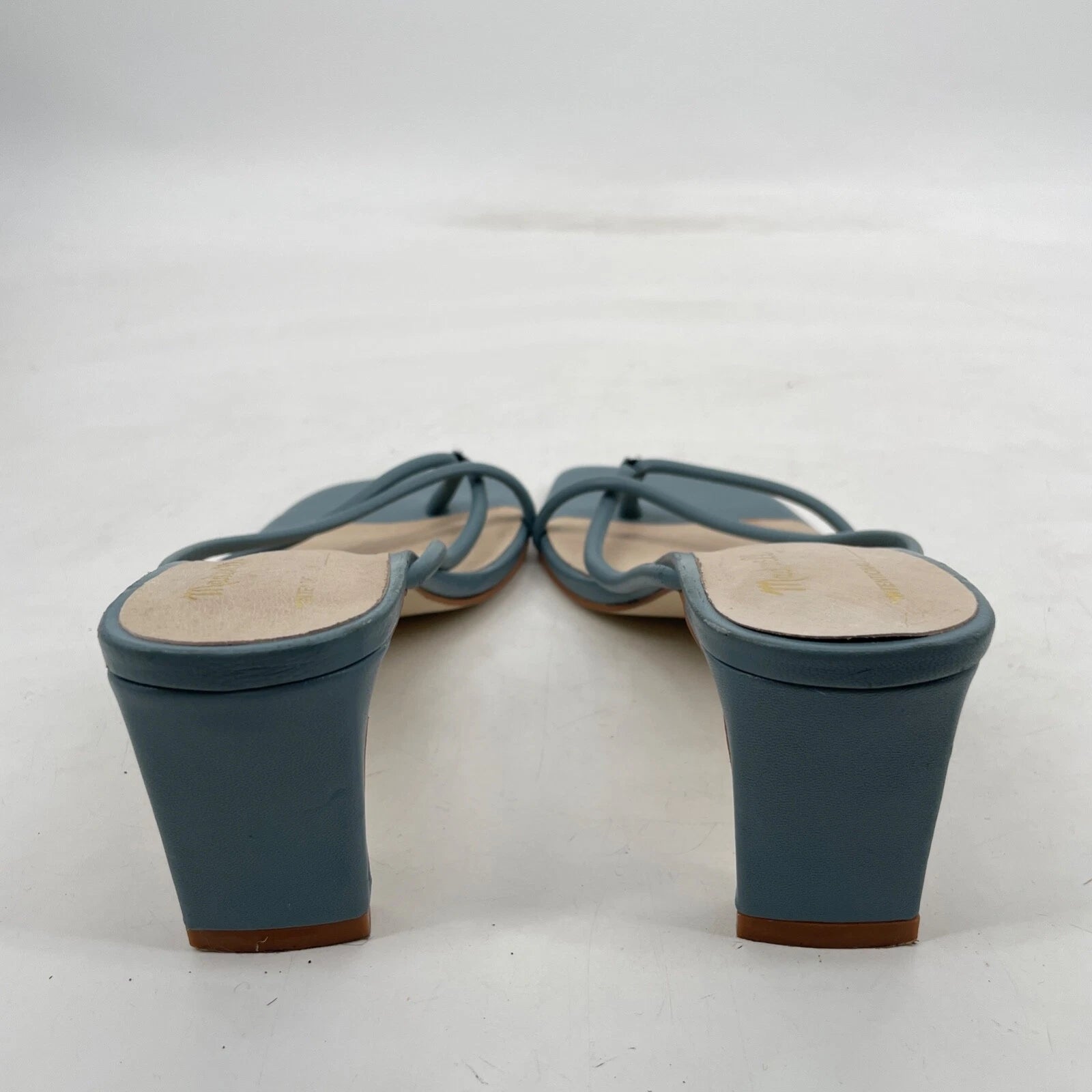 Madewell x Intentionally Blank women's 10 Kelon Heeled Leather Sandals teal