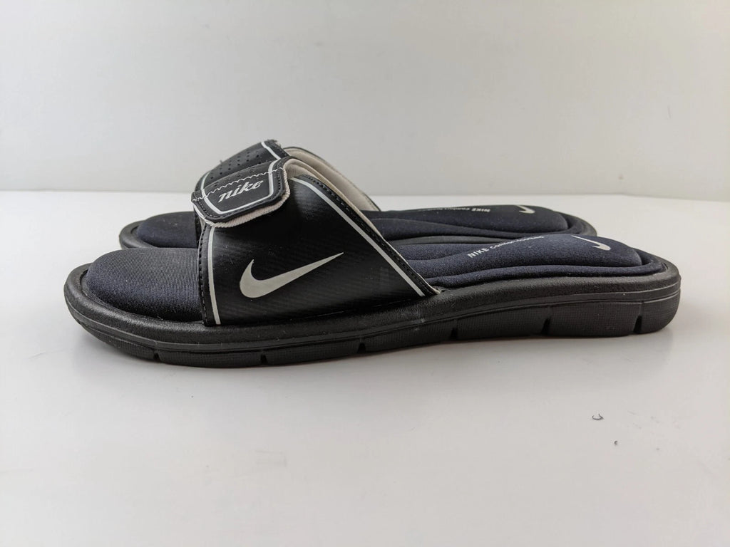 Nike Women Comfort Footbed US 10 Black Sandal Slide Slip On Hook Loop Shoe