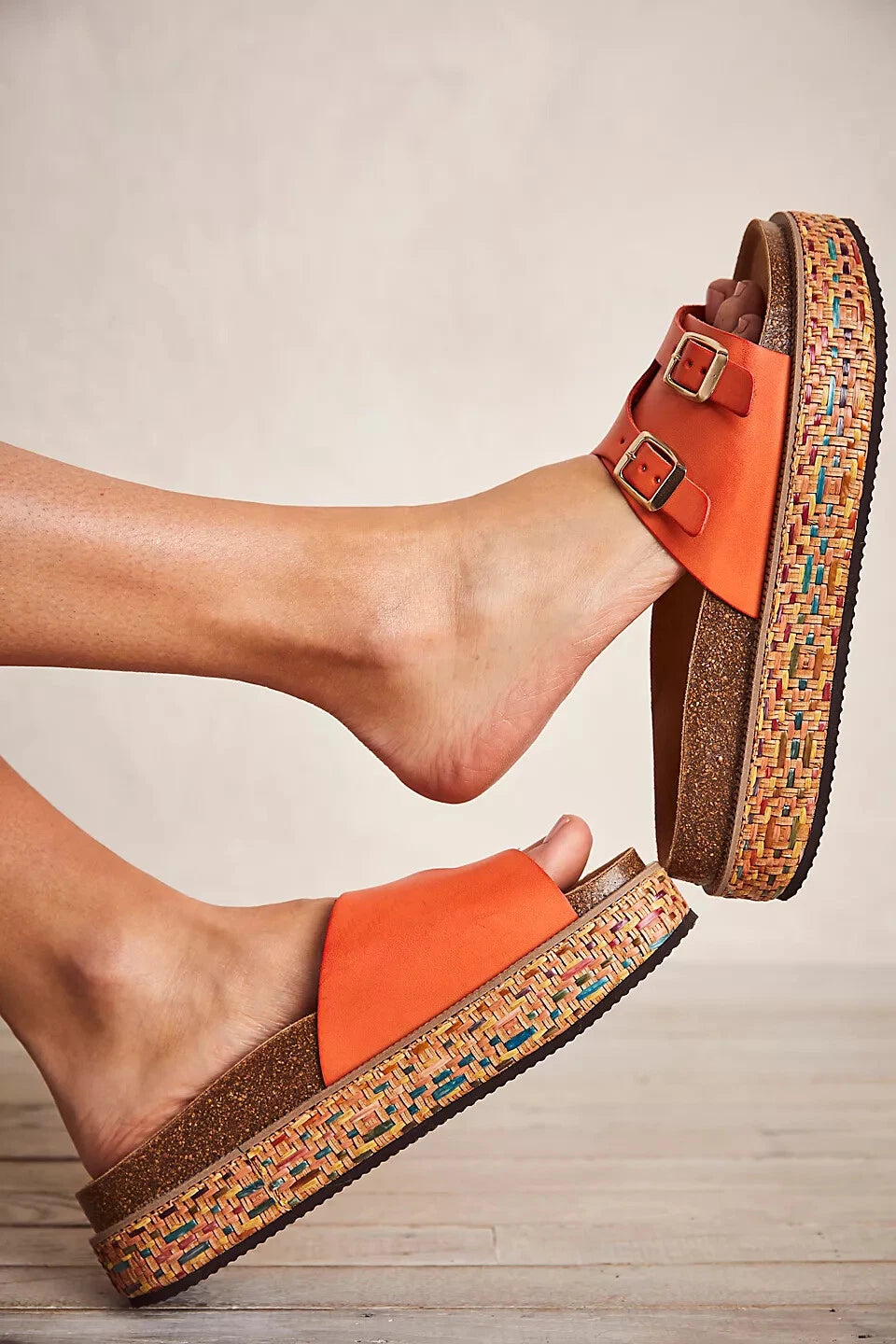 FREE PEOPLE Caravelle Cork Footbed Platform Boho Tiger Lily Sandal *7/37 Spain