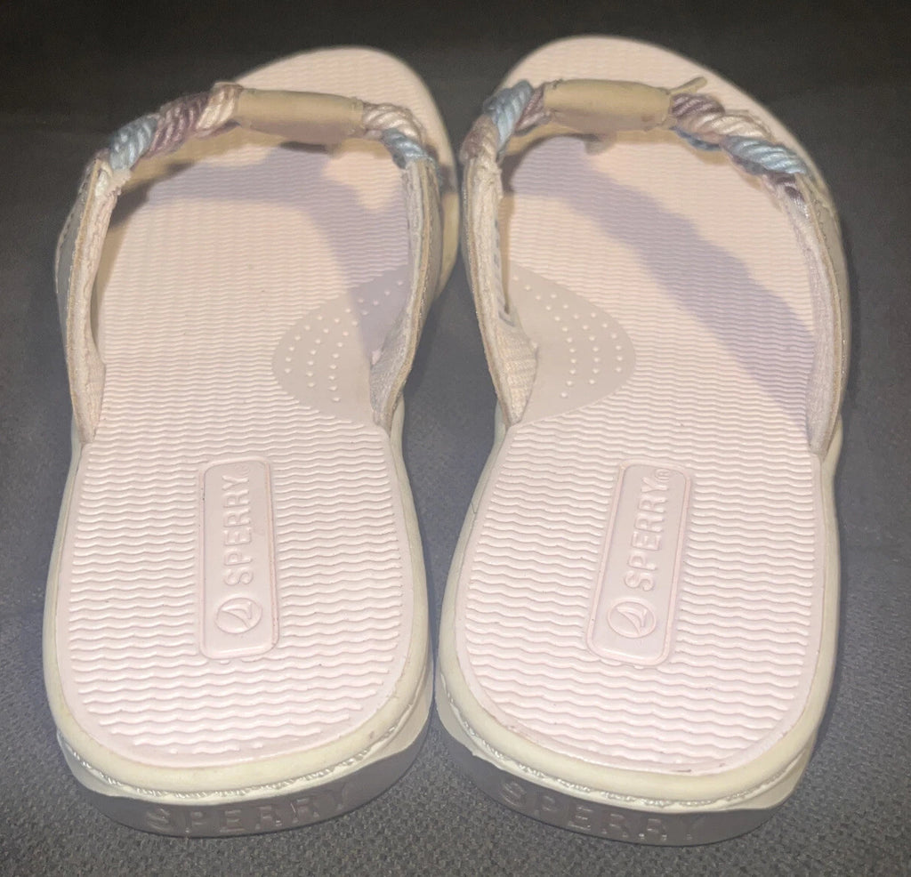 Sperry® Parrotfish Braided Thong🩴Sandals (Flip-Flops) Linen Sz 6.5M MSRP$60.00