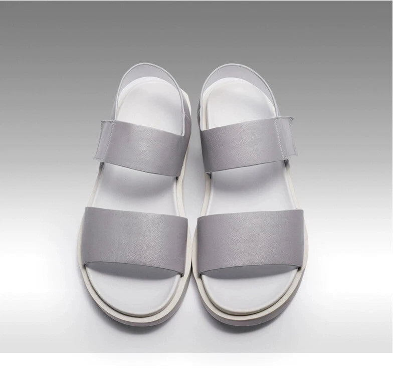 45 Open Toe Sandals Slingbacks Casual Real Leather Men's Beach Shoes Roman Style
