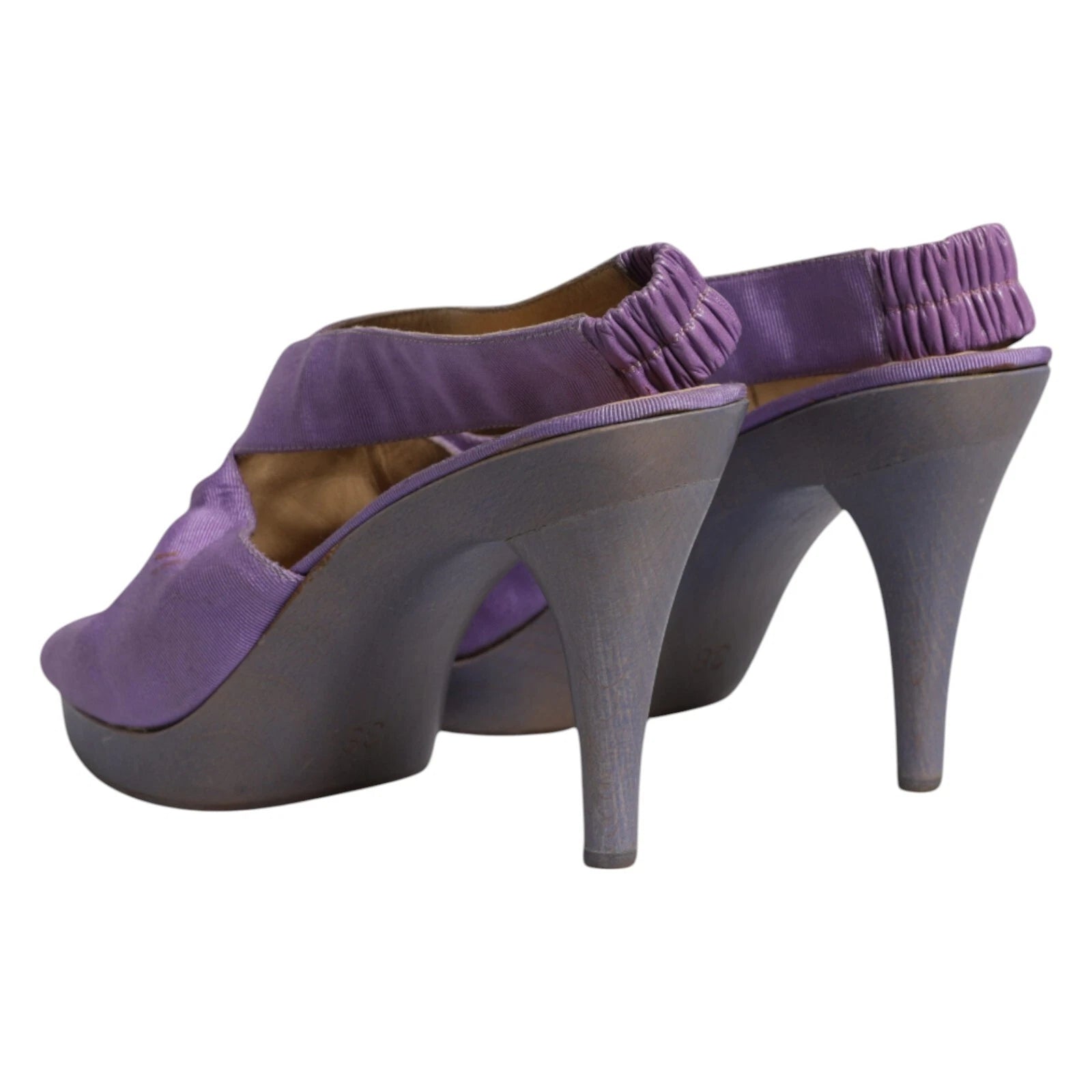 DOLCE & GABBANA Shoes Purple Platform Slingback Heels Sandals EU38/US7.5 1120usd
