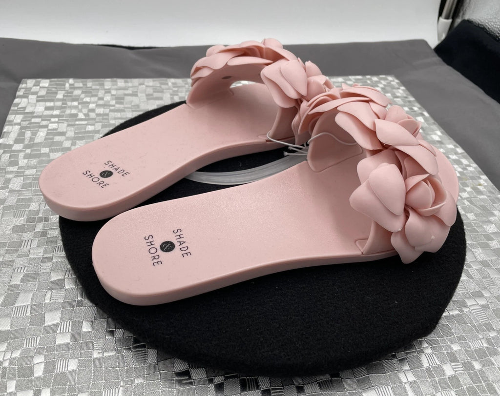 Shade & Shore Floral Slide on Women's Sandals Pink Jelly Style Size 6 - NWOT