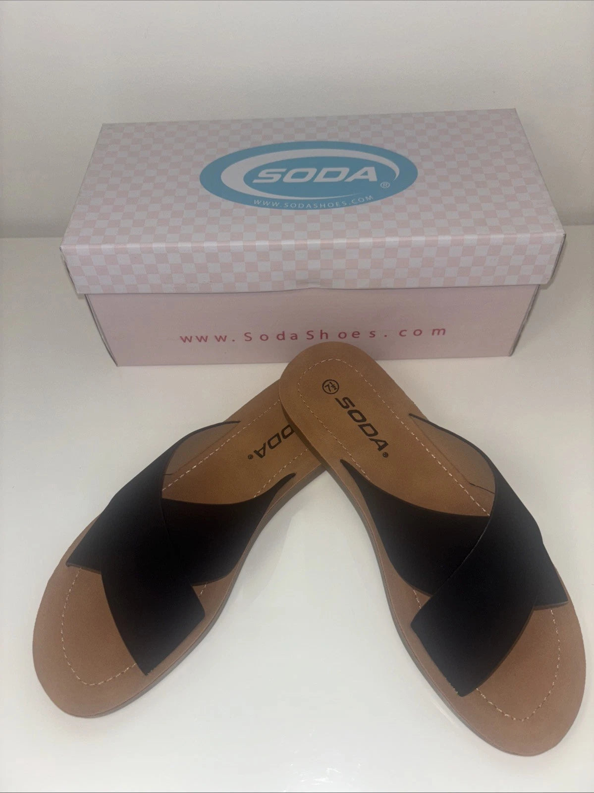 Black Slide Sandals Sz 7.5 Spring summer boho folk indie quiet luxury Classi NWT