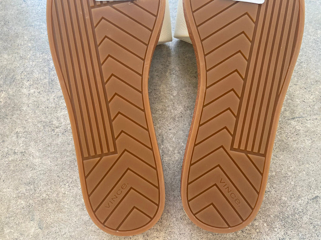VINCE Canella leather asymmetrical stripe slides Sz 11 $ 250