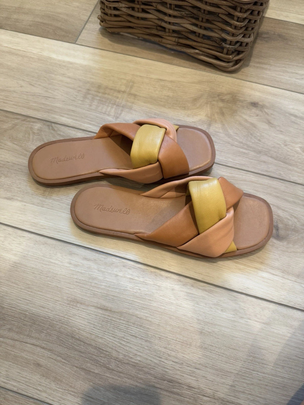 Madewell Women’s Size 9.5 Padded Braided Leather Slide Sandals Brunch Beach