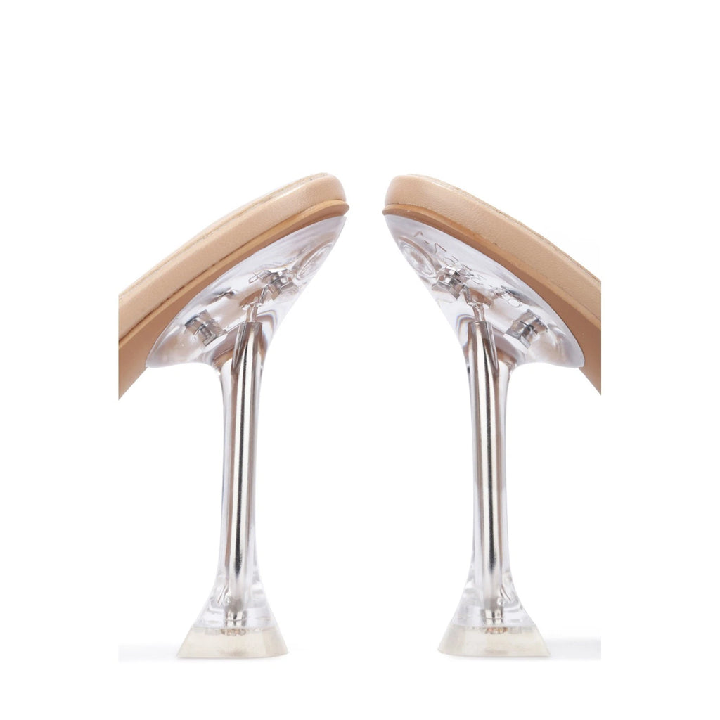Fashion Women Clear Upper Strap Open Toe Slide high Heels Sandals With Spikes
