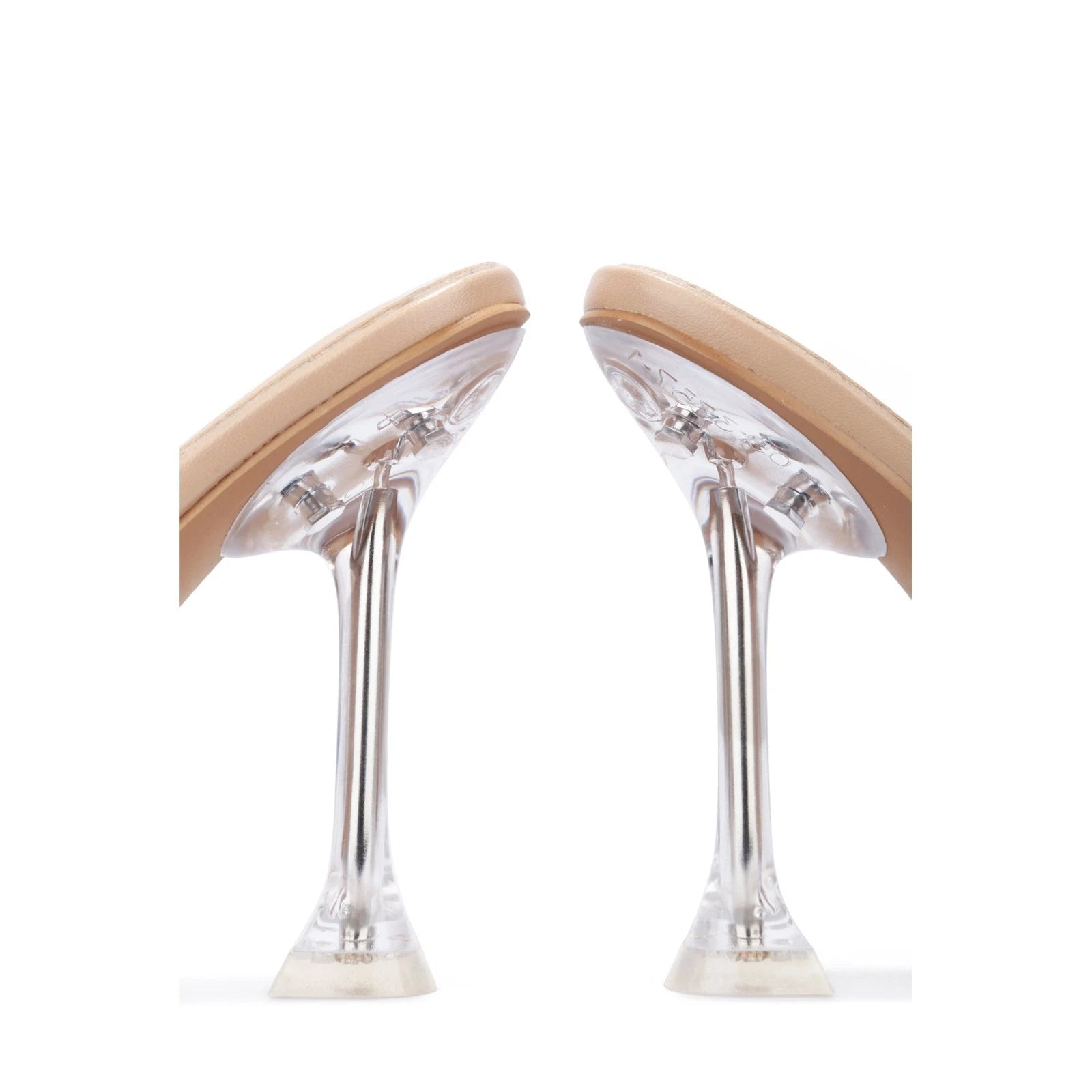 Fashion Women Clear Upper Strap Open Toe Slide high Heels Sandals With Spikes