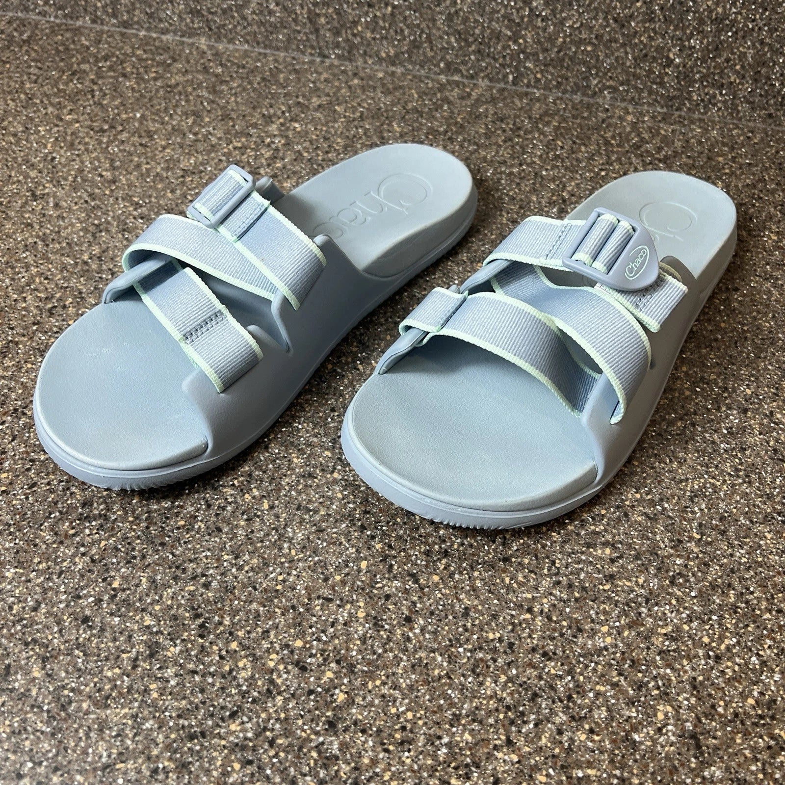 Chaco Summer Sandals Women's Size 11 Flats Slip On Blue Rubber Synthetic Slides