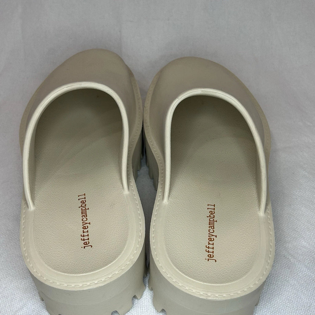 JEFFREY CAMPBELL Bae Platform Mules Beige Slide Y2K Chunky Clogs Women’s Size 10