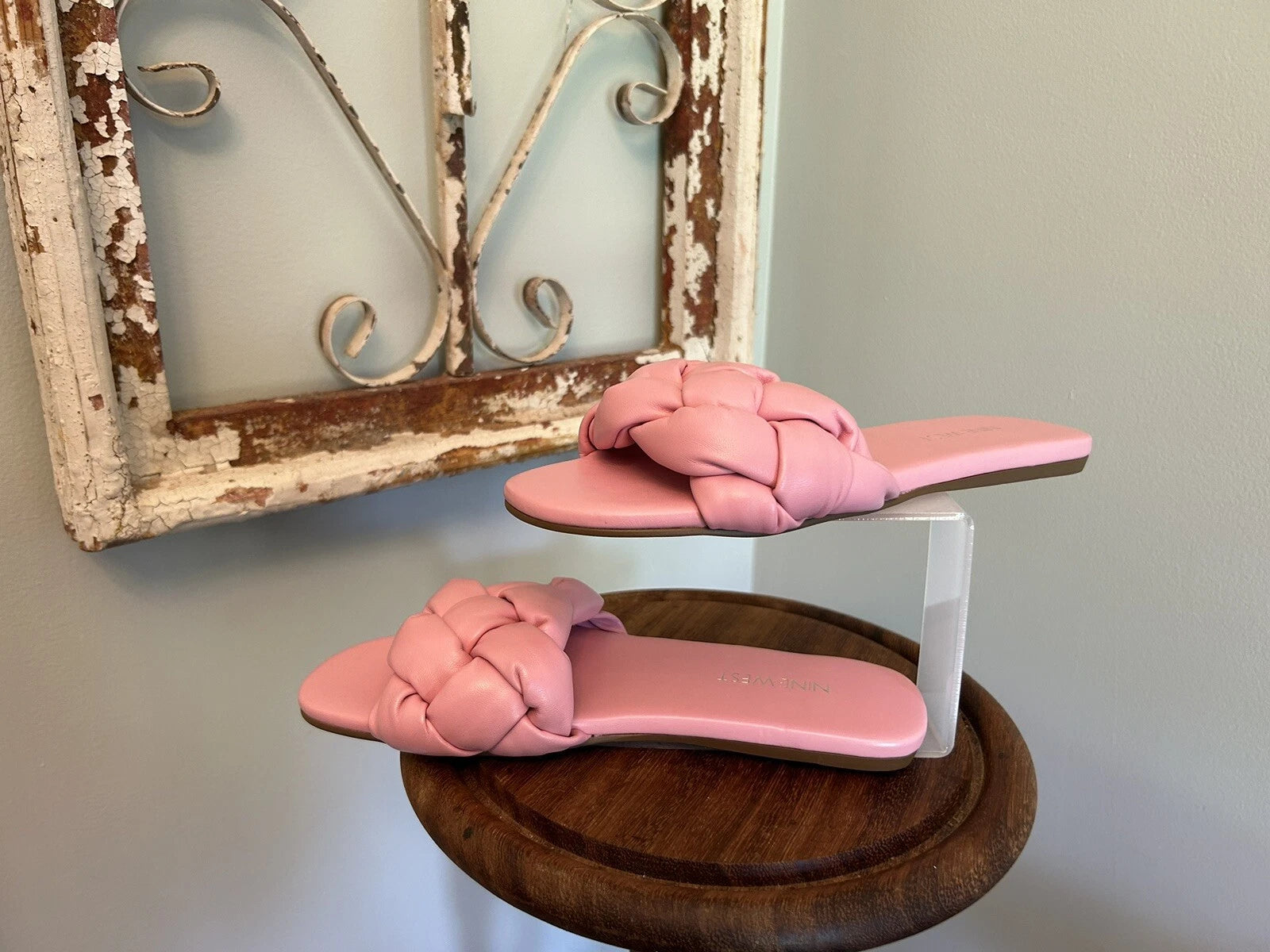 New Nine West, Style Lula, Pink Slide Sandals, Size 6M