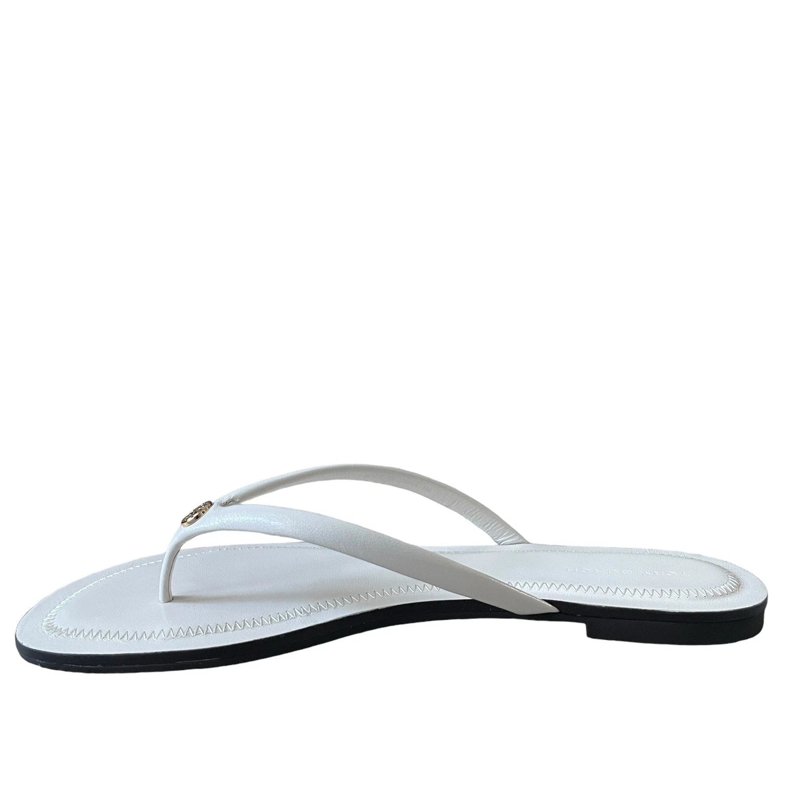 Tory Burch Women Chelsea Leather Flip Flop Thong Sandals Light Cream Sz 7.5 NEW