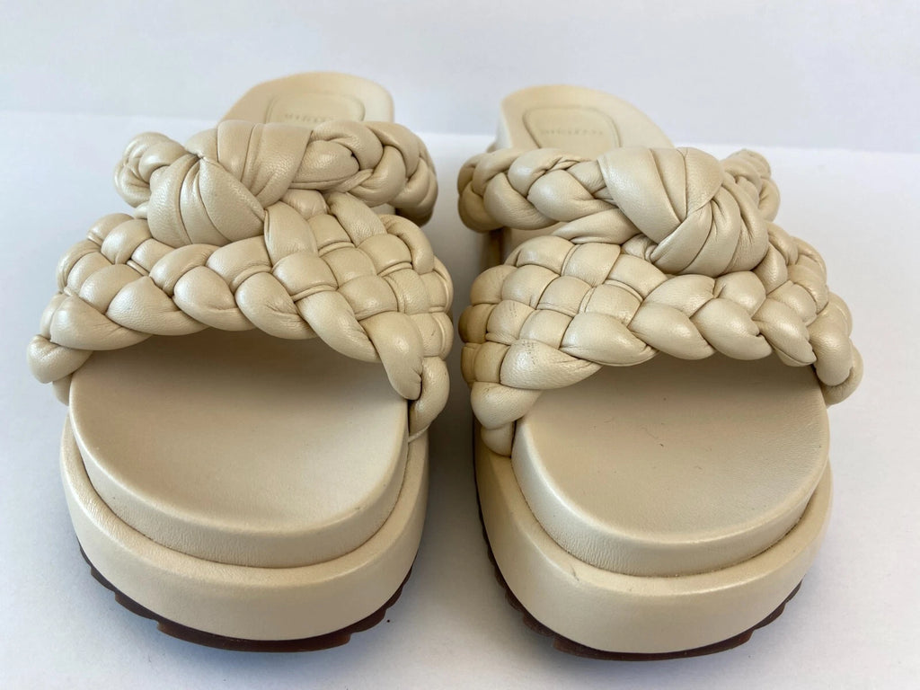 Alexandre Birman Carlotta Bounce Nappa Leather Platform Slides Sandal Sz 37.5