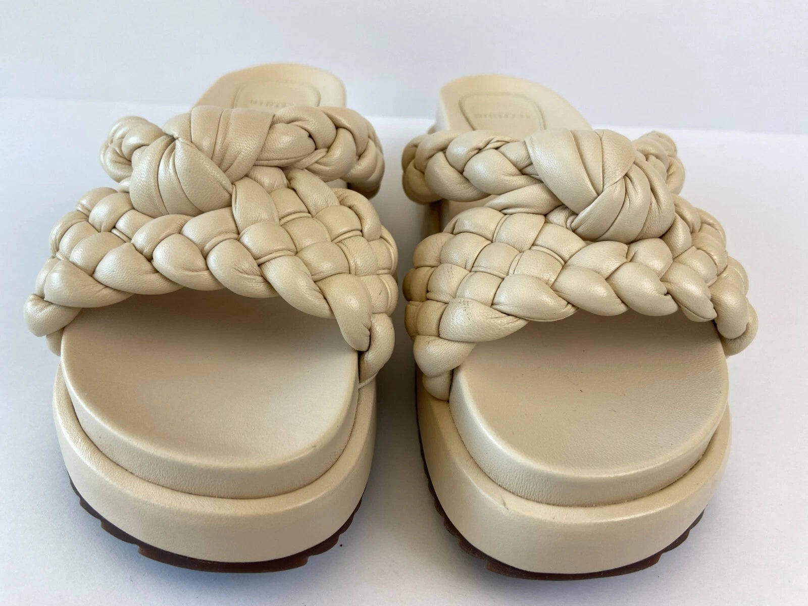 Alexandre Birman Carlotta Bounce Nappa Leather Platform Slides Sandal Sz 37.5