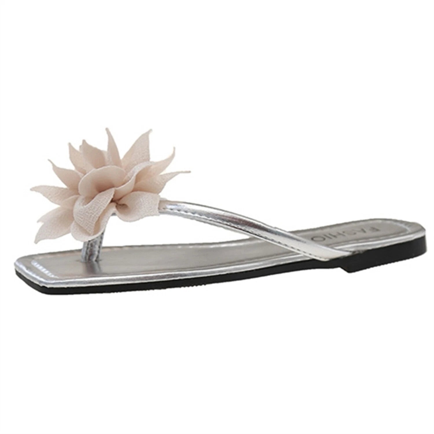 Women's Fashion Flip Flop Flat Sandals Floral Decor Summer Lightweight Slide