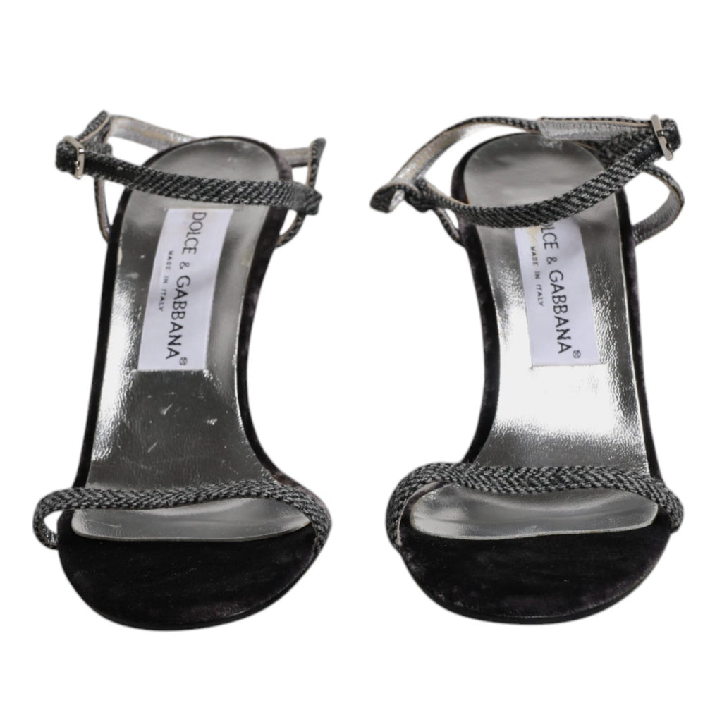 DOLCE & GABBANA Shoes Black Ankle Strap High Heels Sandals EU38 / US7.5 1120usd