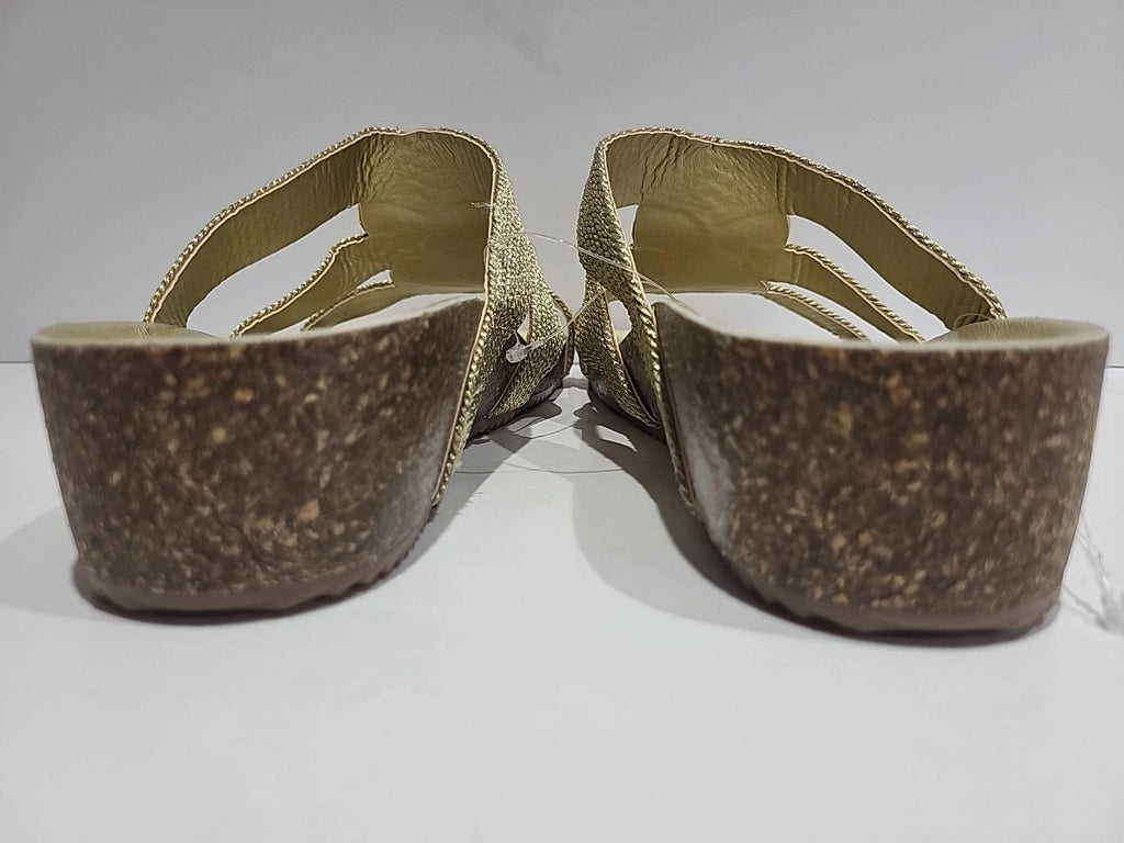 Andrea Michele Women’s Sandals Gold Made In Italy Style Size 41