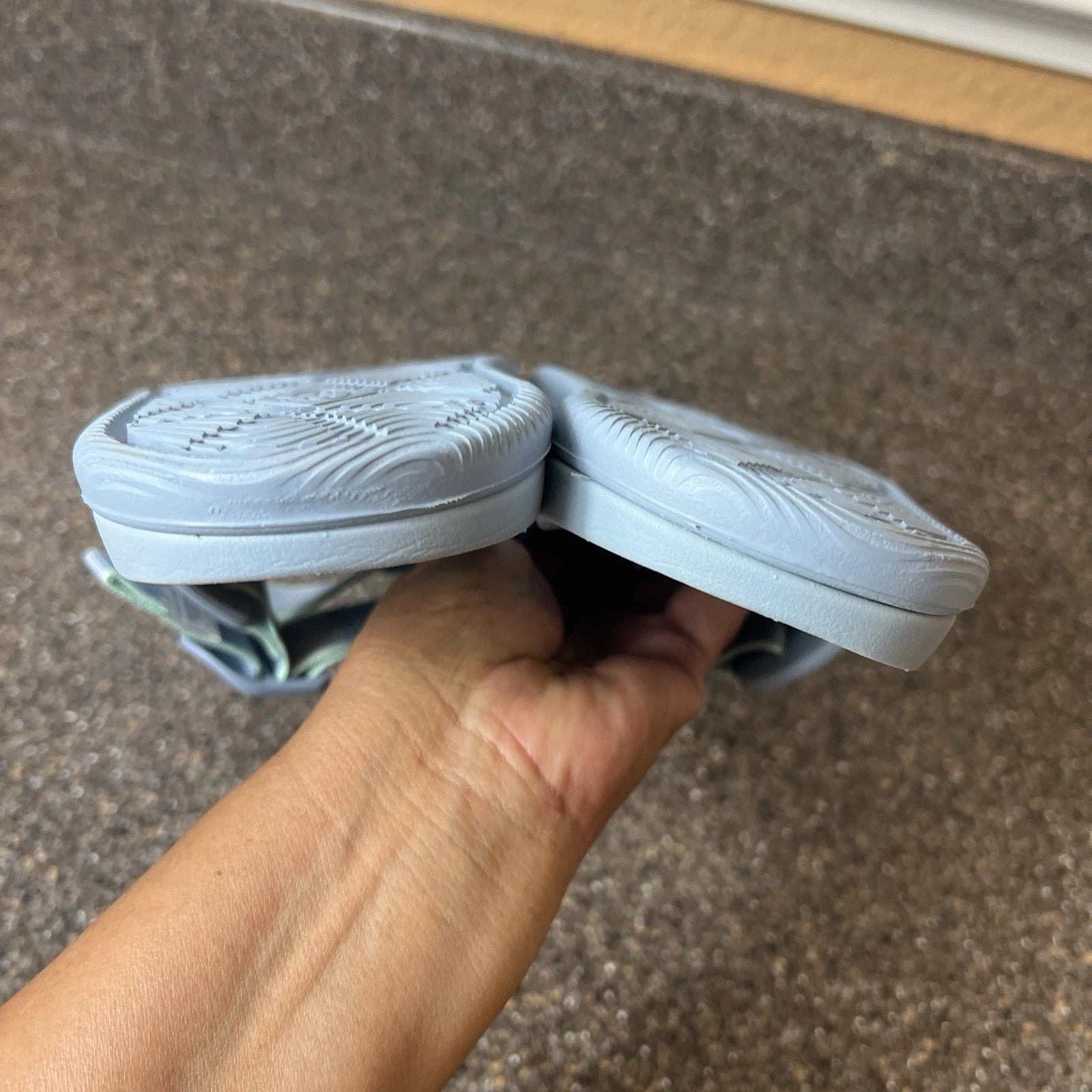 Chaco Summer Sandals Women's Size 11 Flats Slip On Blue Rubber Synthetic Slides