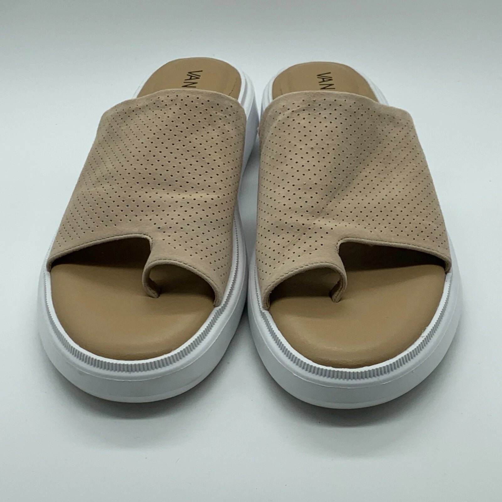New Vaneli Cleve Suede & Leather Espadrilles Slide Sandal Womens Size 8