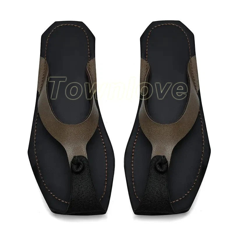 38-47 Plus Size Mens Flip Flops Beach Holiday Sandals Slippers Falt Shoes Summer