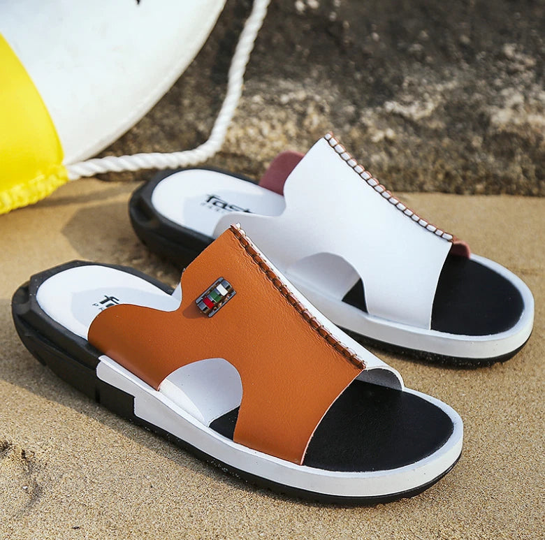 Men's Summer Sandals Slip-on Open Toe Flats Casual Fashion Slippers Shoes New