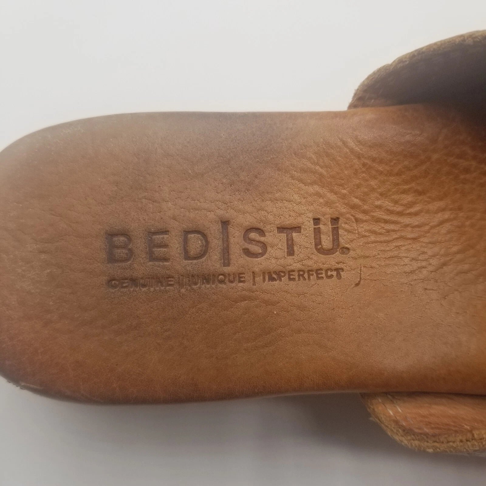 Bed Stu Fairlee II Platform Sandals Brown Distressed Leather Slide Womens Sz 9.5