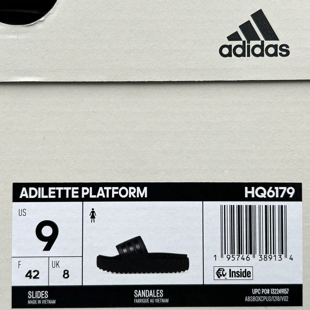 adidas Adilette Platform Slide Sandals Women’s Size 9-10 Black - Comfort & Style