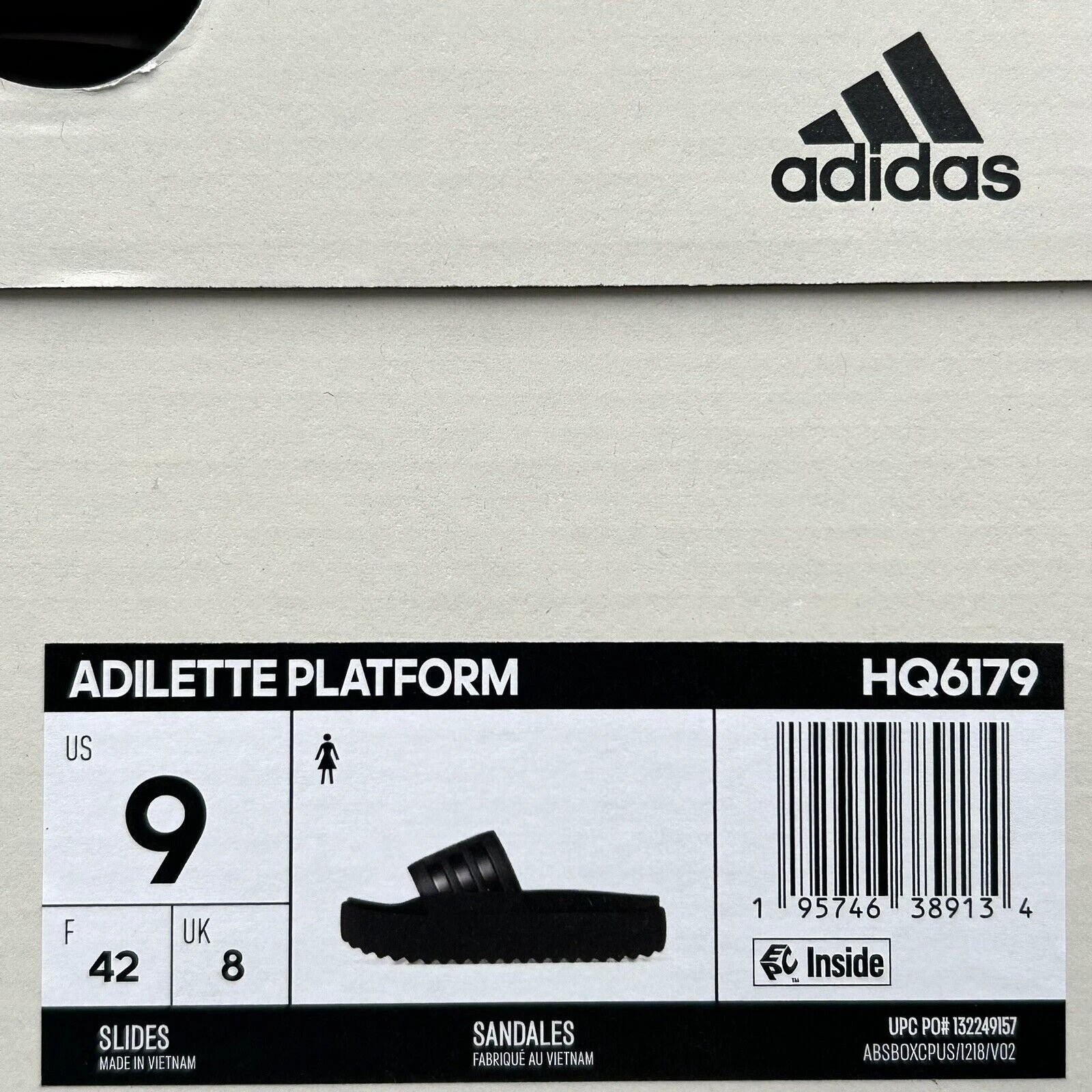 adidas Adilette Platform Slide Sandals Women’s Size 9-10 Black - Comfort & Style