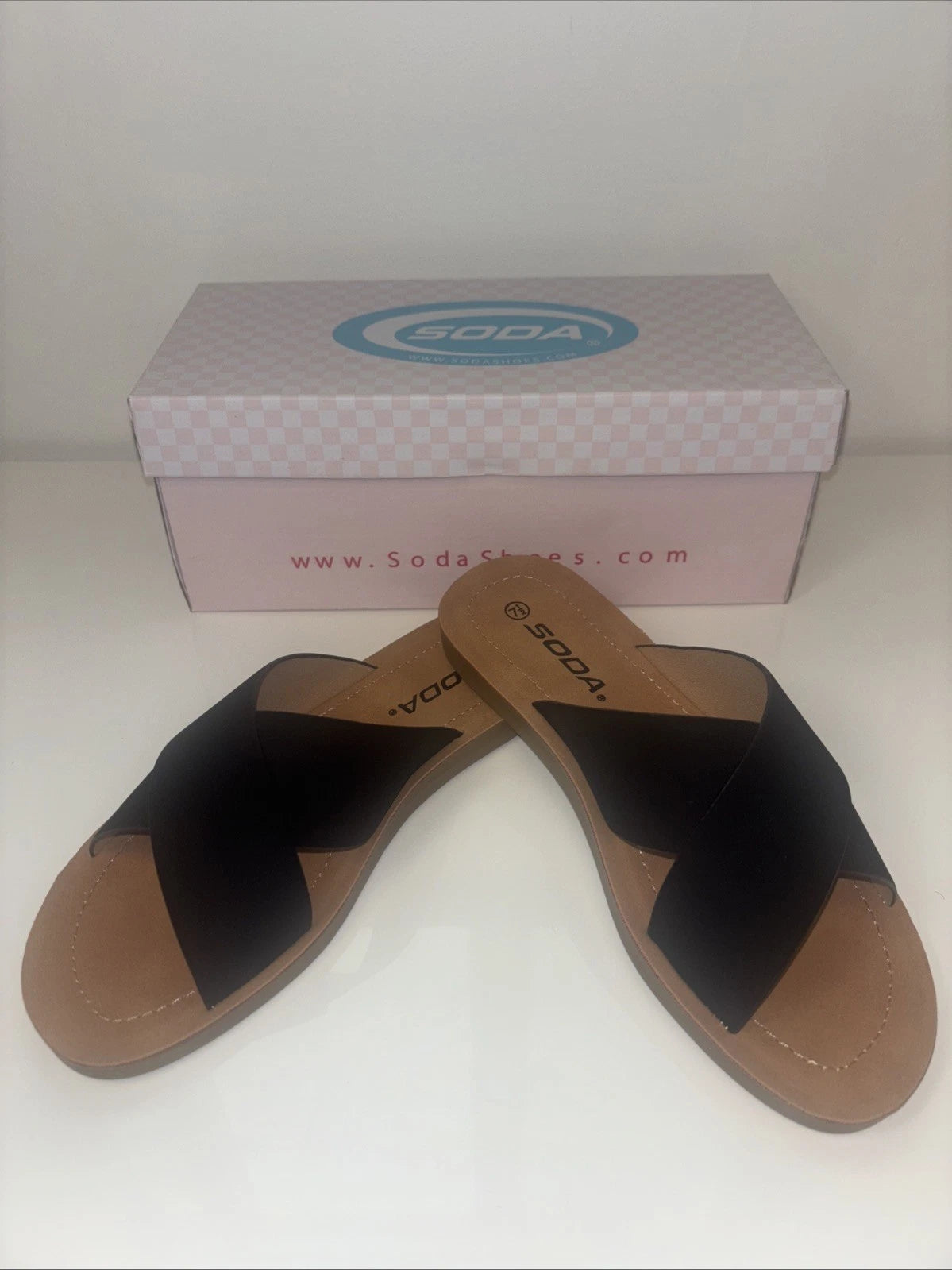 Black Slide Sandals Sz 7.5 Spring summer boho folk indie quiet luxury Classi NWT