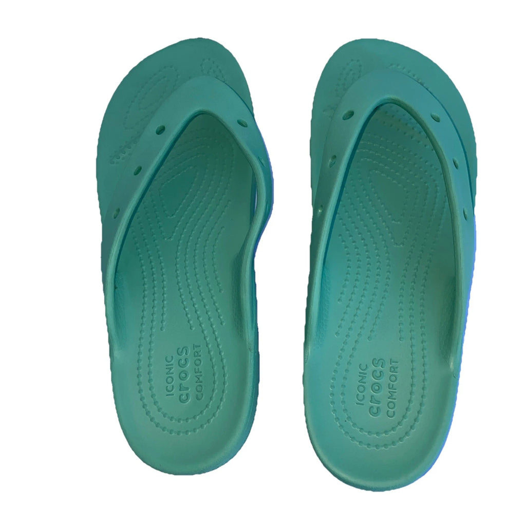 Crocs flip flop style Light Green shoes 9 W