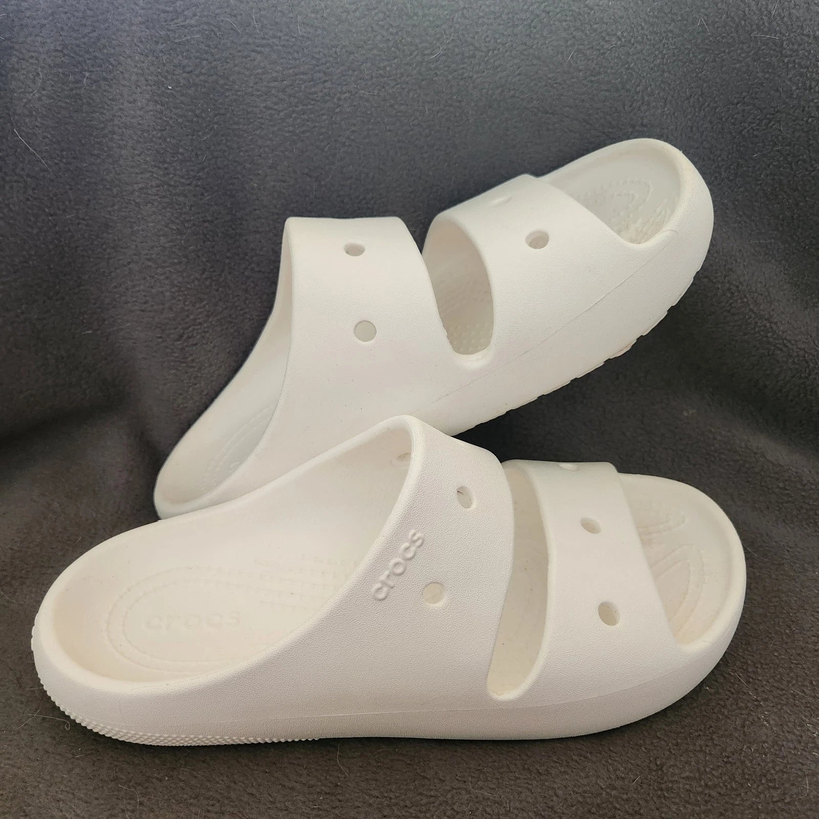 Crocs Unisex Classic Two Band Slide White Sandals W7/M5 Style 209403