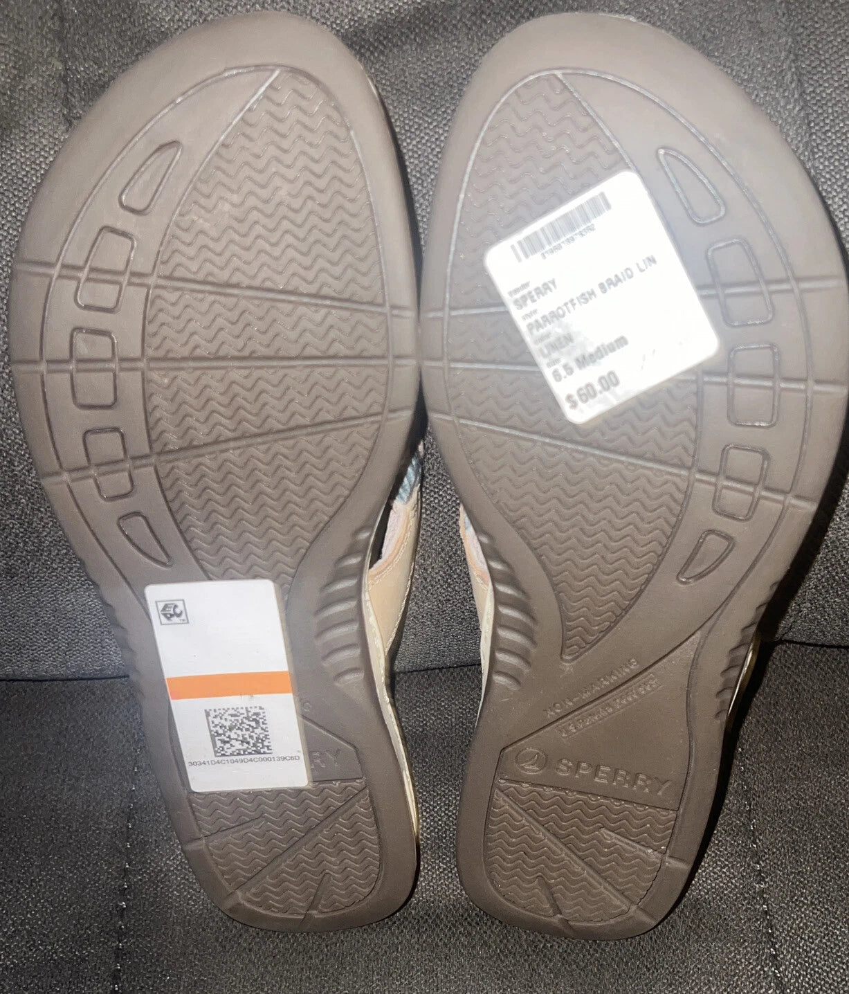 Sperry® Parrotfish Braided Thong🩴Sandals (Flip-Flops) Linen Sz 6.5M MSRP$60.00