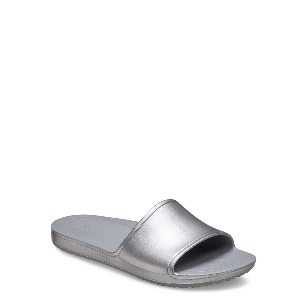 Crocs Sandals Women's Size US 9 Silver Kadee Metallic Slide --25-336--