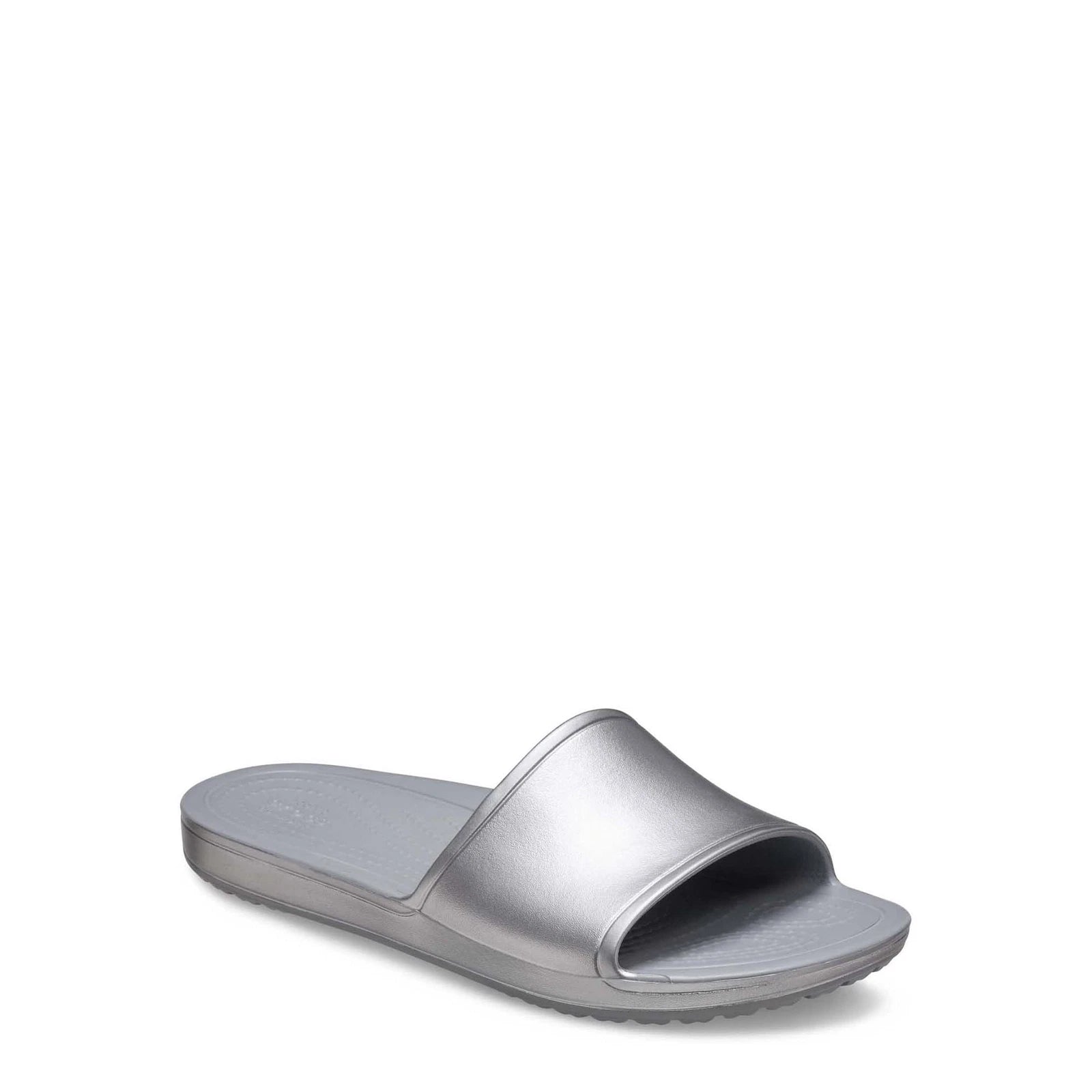 Crocs Sandals Women's Size US 9 Silver Kadee Metallic Slide --25-336--