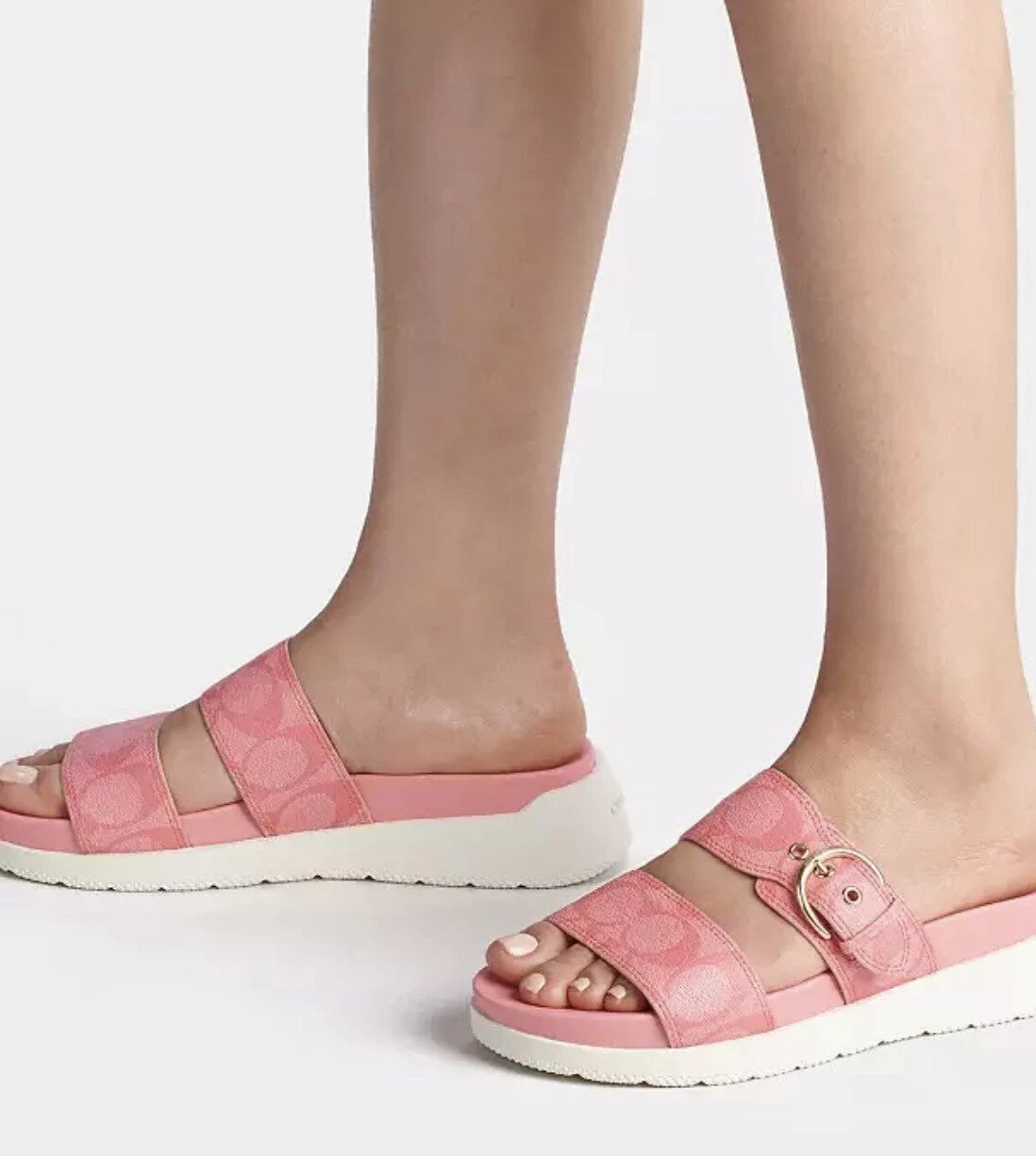 Coach Gwen Signature Sandal Size 6.5B Color Pink/Lemonade. NIB C8925 Runs Large