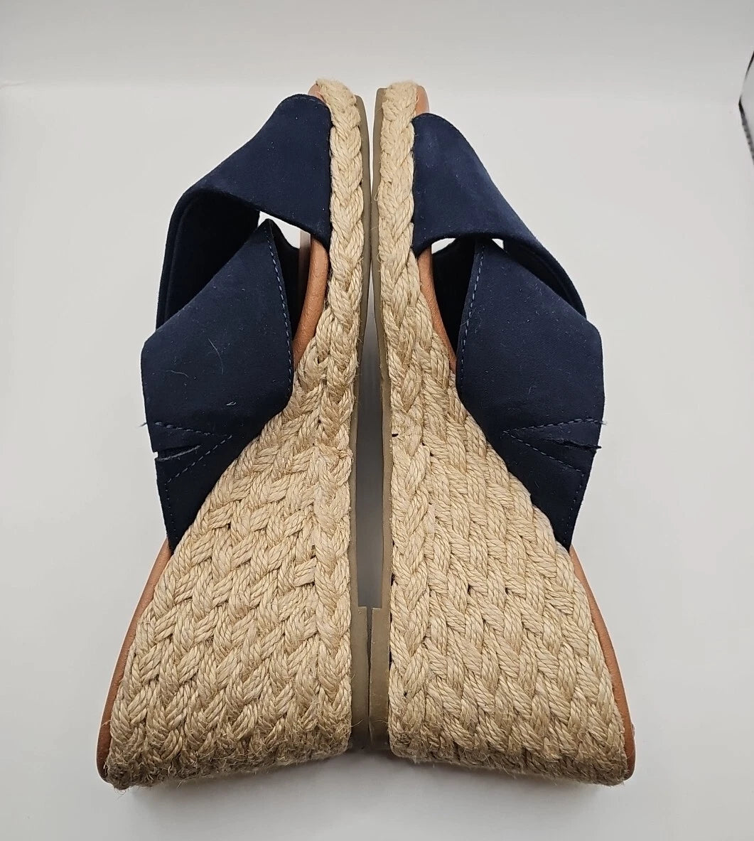 Tommy Bahama Sz 8 Stacey Blue Coastal Wedge Slide Open toe Espadrille Sandal 147