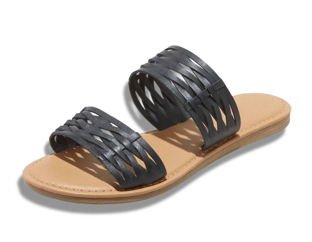 Universal Thread Women's Addie Double Weave Strap Slide Sandals