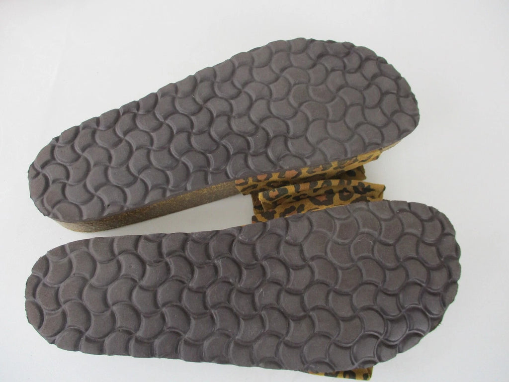 Joules Bayside Leopard Bow Slip On Madrid-Style Sandals size 40 Leather Upper